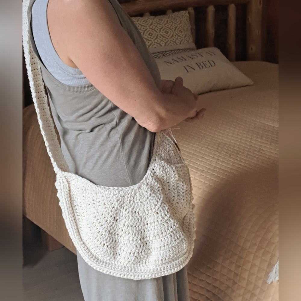 Crochet Half Moon Shoulder Bag